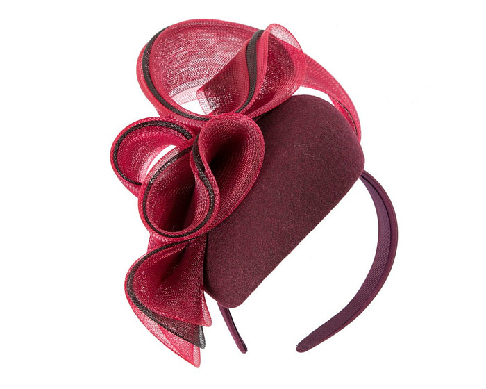 Burgundy winter racing fascinator by Fillies Collection - Hats From OZ