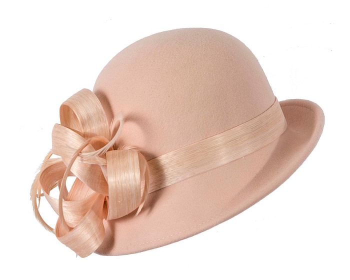 Exclusive nude cloche winter hat by Fillies Collection - Hats From OZ