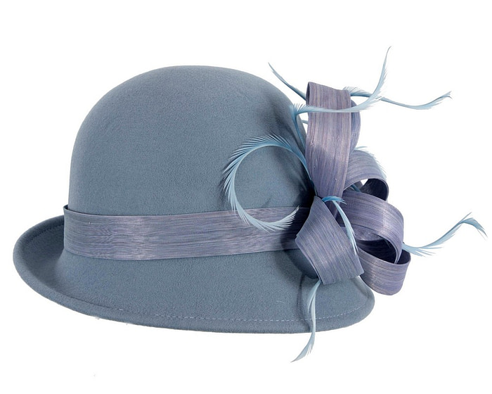 Exclusive light blue cloche winter hat by Fillies Collection - Hats From OZ