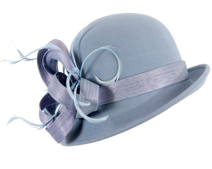 Exclusive light blue cloche winter hat by Fillies Collection - Hats From OZ