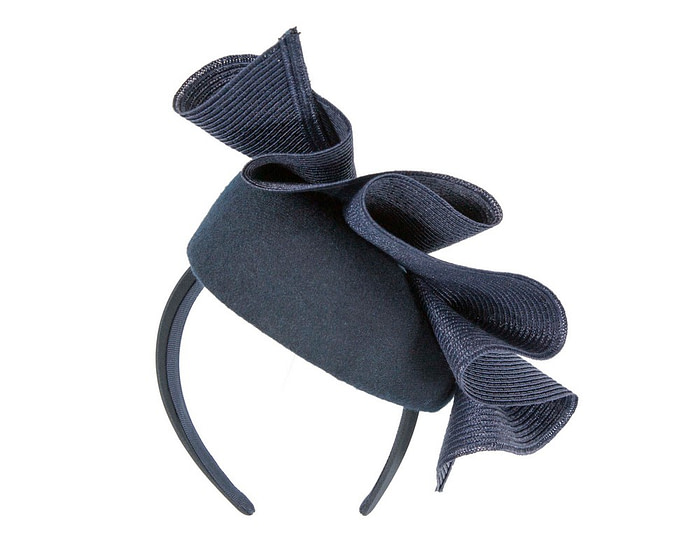 Navy pillbox fascinator by Fillies Collection F681 - Hats From OZ