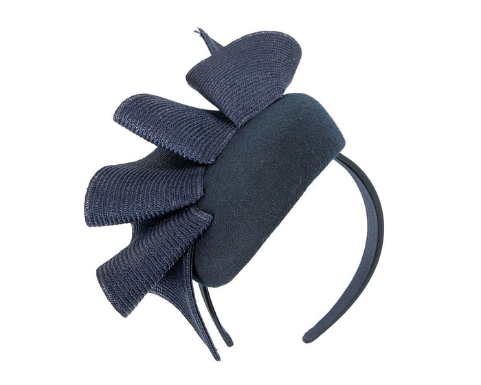 Navy pillbox fascinator by Fillies Collection F681 - Hats From OZ