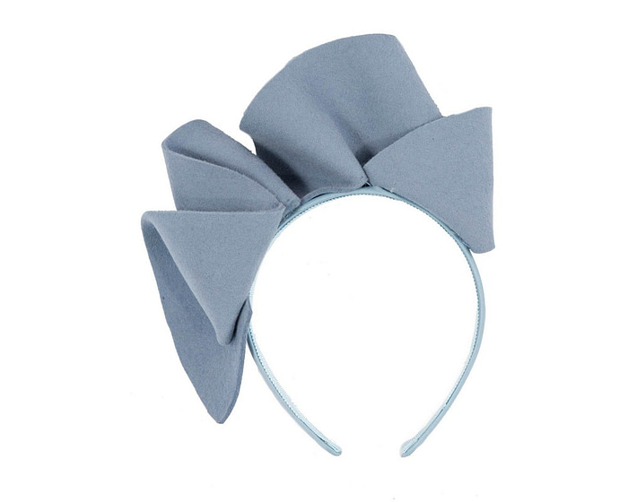 Light blue felt winter racing fascinator by Max Alexander - Hats From OZ