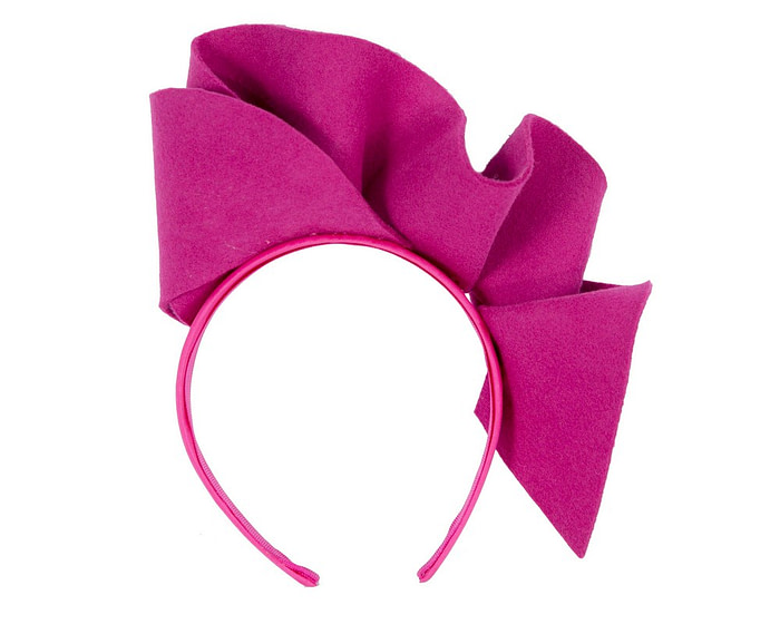 Fuchsia felt winter racing fascinator by Max Alexander - Hats From OZ