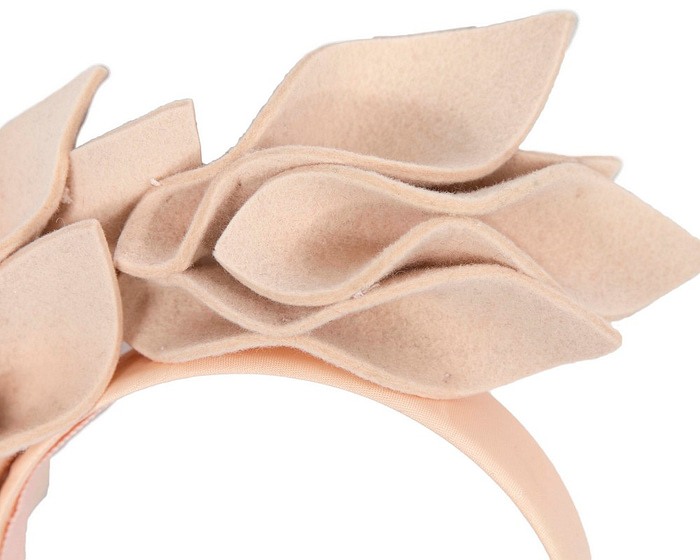 Nude felt flowers winter racing fascinator by Max Alexander - Hats From OZ