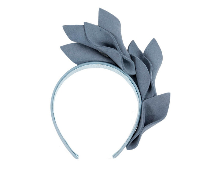 Light blue felt flowers winter racing fascinator by Max Alexander - Hats From OZ