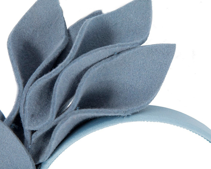 Light blue felt flowers winter racing fascinator by Max Alexander - Hats From OZ