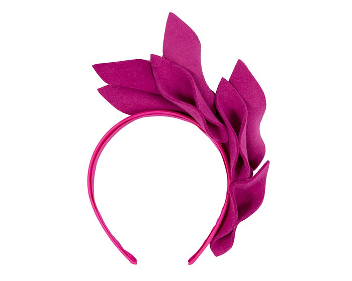 Fuchsia felt flowers winter racing fascinator by Max Alexander - Hats From OZ