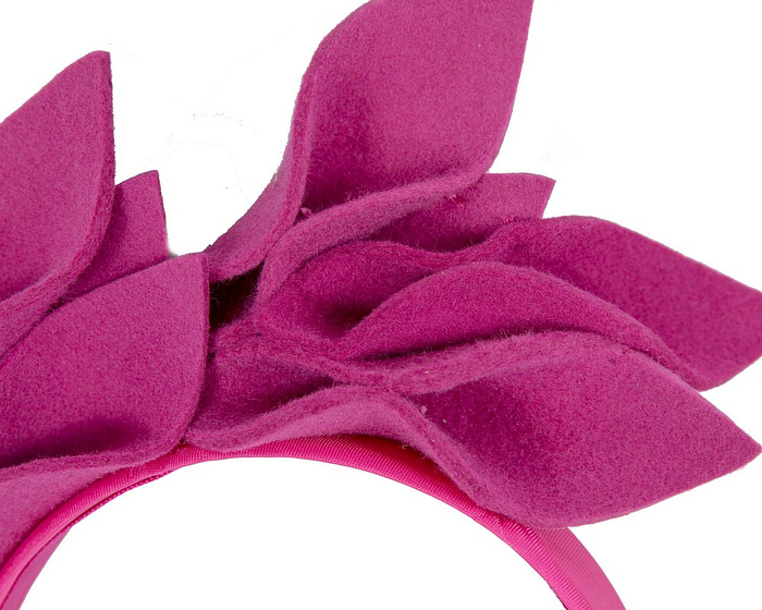 Fuchsia felt flowers winter racing fascinator by Max Alexander - Hats From OZ