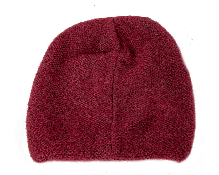 Warm European made woven burgundy beanie - Hats From OZ