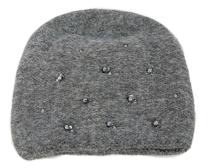 Warm European made woven dark grey beanie - Hats From OZ