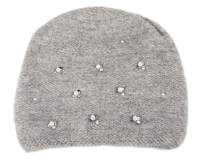 Warm European made woven light grey beanie - Hats From OZ