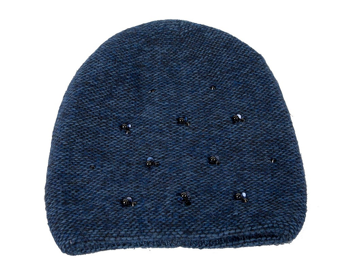 Warm European made woven navy beanie - Hats From OZ