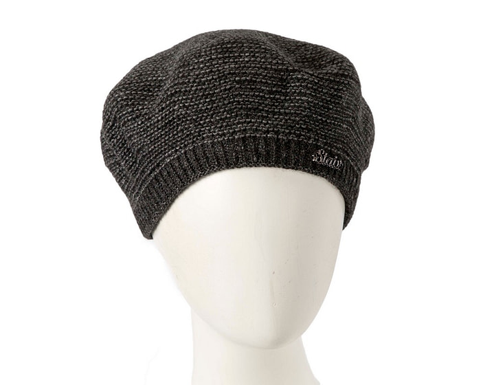 Classic crocheted dark grey beret by Max Alexander - Hats From OZ