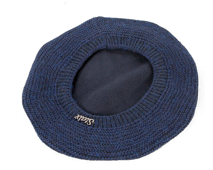 Classic crocheted navy beret by Max Alexander - Hats From OZ