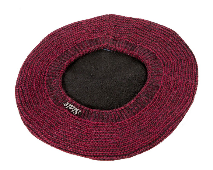 Classic crocheted burgundy beret by Max Alexander - Hats From OZ