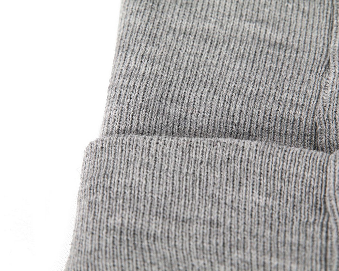 Warm European made light grey beanie - Hats From OZ