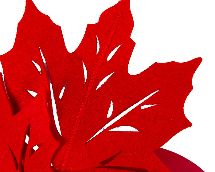 Red laser cut maple leafs on headband - Image 3