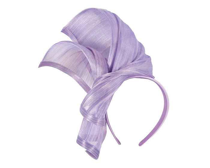 Bespoke lilac silk abaca racing fascinator by Fillies Collection - Hats From OZ