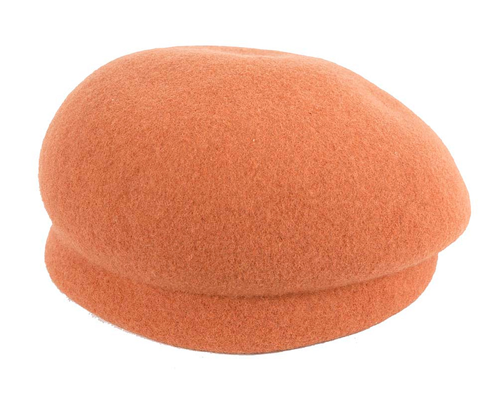 Orange felt short beak beret - Hats From OZ