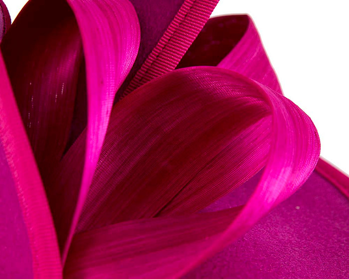 Twisted fuchsia felt fascinator by Fillies Collection - Hats From OZ