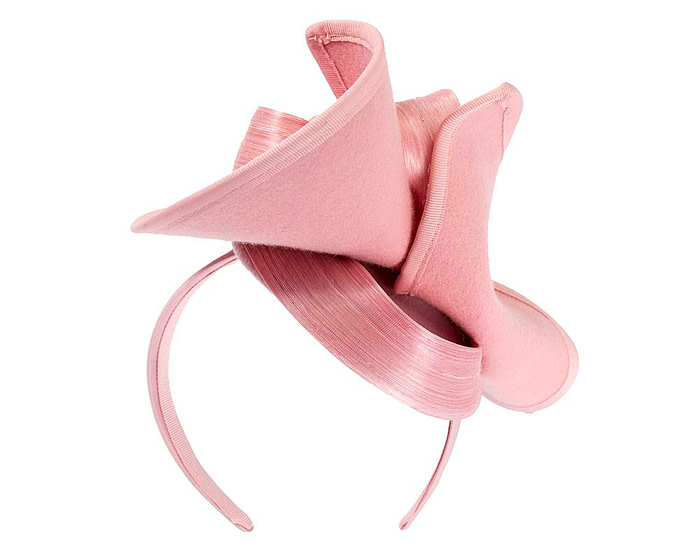 Twisted pink felt fascinator by Fillies Collection - Hats From OZ