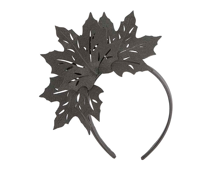 Black laser cut maple leafs on headband - Hats From OZ