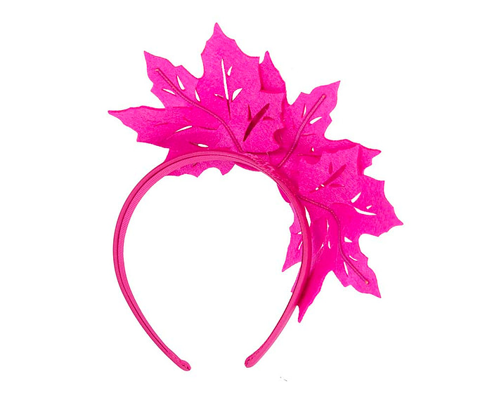 Fuchsia laser cut maple leafs on headband - Hats From OZ