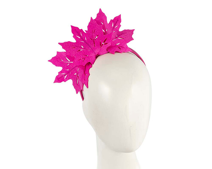 Fuchsia laser cut maple leafs on headband - Hats From OZ