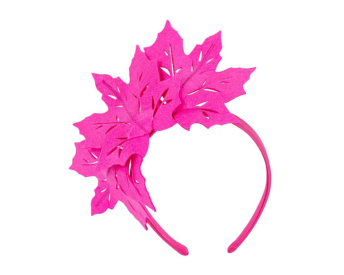 Fuchsia laser cut maple leafs on headband - Hats From OZ