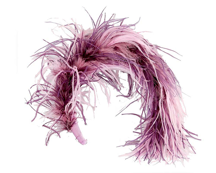 Bespoke lilac headband with оstriсh feathers by Cupids Millinery - Hats From OZ