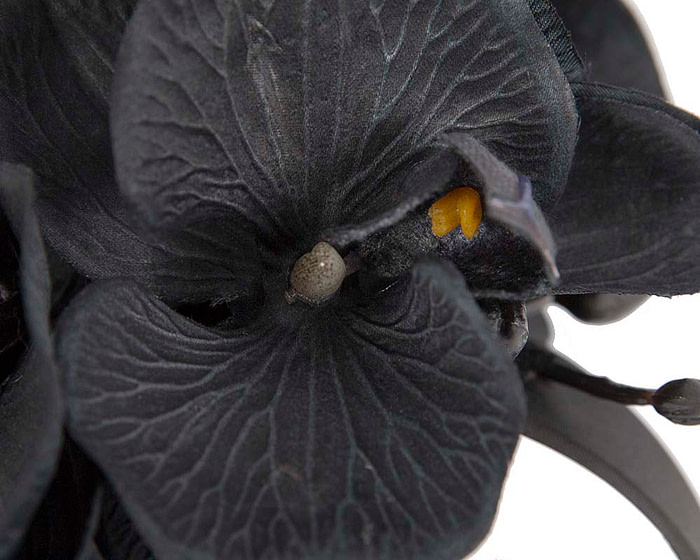 Bespoke black orchid flower headband by Fillies Collection - Hats From OZ