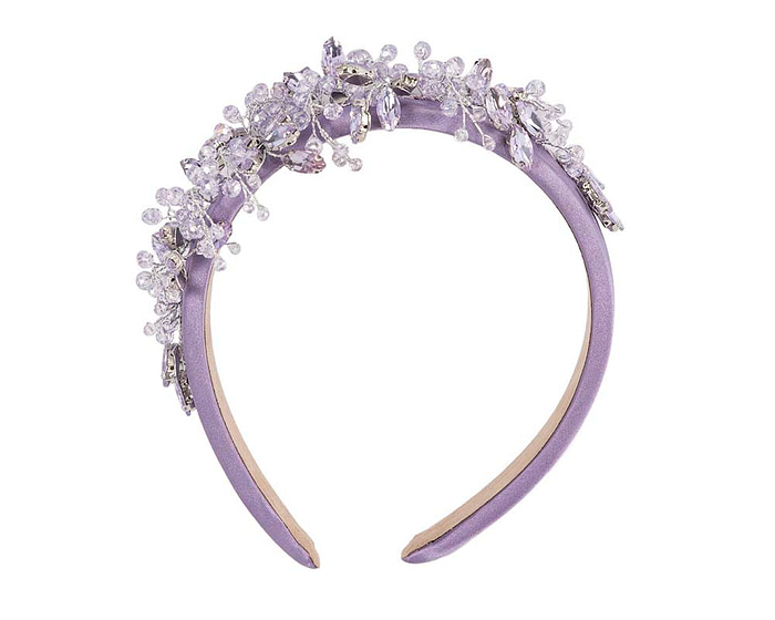 Lilac crystals fascinator headband by Cupids Millinery - Hats From OZ