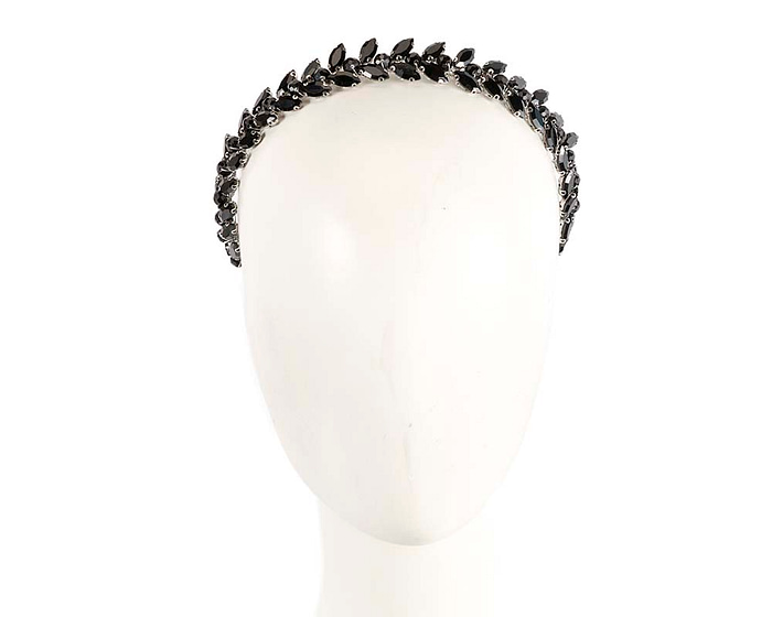 Petite black crystal headband fascinator CU447 - Hats From OZ