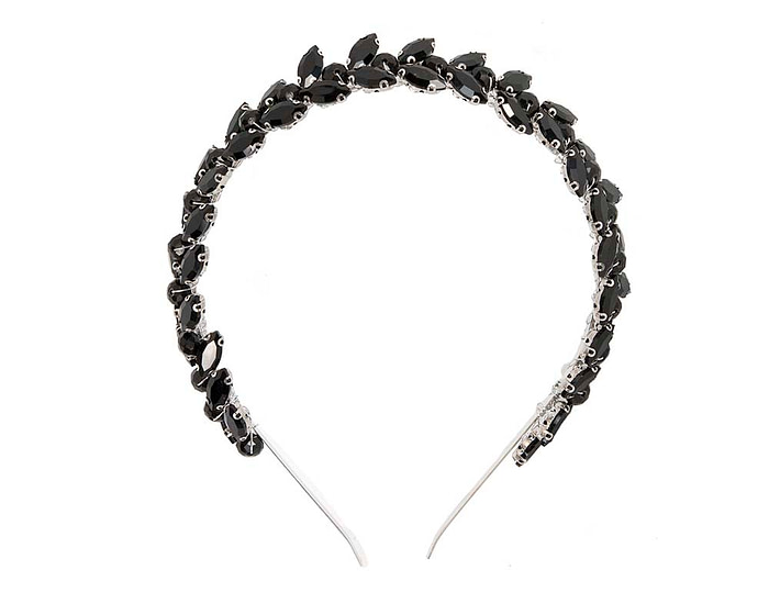 Petite black crystal headband fascinator CU447 - Hats From OZ