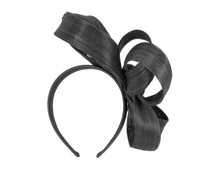 Black abaca loops racing fascinator by Fillies Collection - Hats From OZ