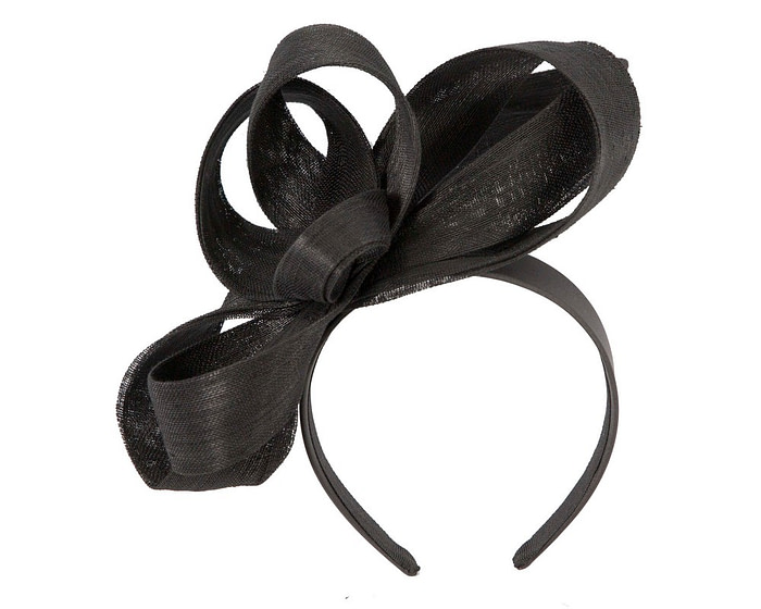 Black abaca loops racing fascinator by Fillies Collection - Hats From OZ