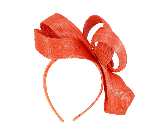 Orange abaca loops racing fascinator by Fillies Collection - Hats From OZ