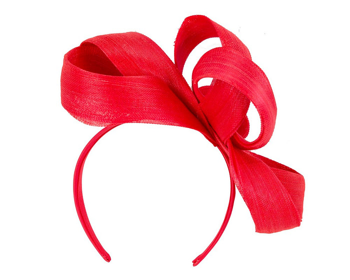 Red abaca loops racing fascinator by Fillies Collection - Hats From OZ