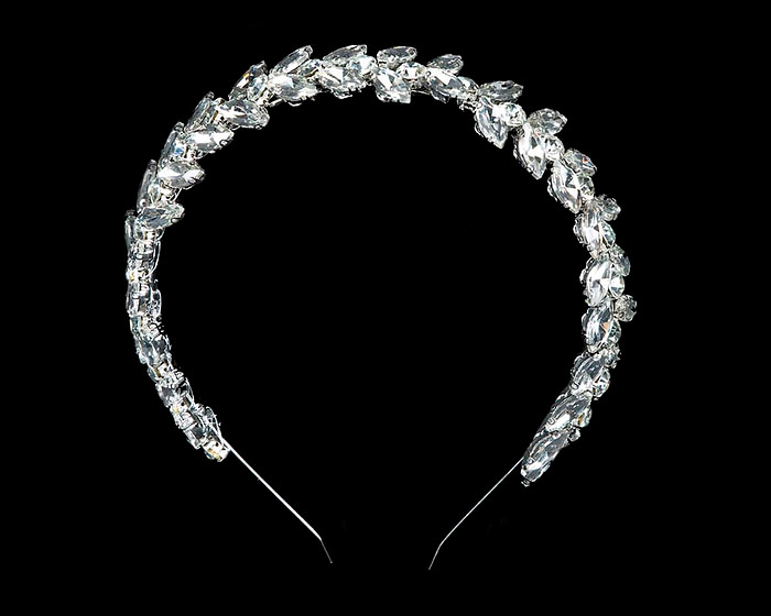 Petite silver crystal headband fascinator CU447 - Image 2