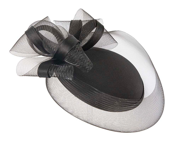 Black custom made cocktail pillbox hat K4262 - Hats From OZ