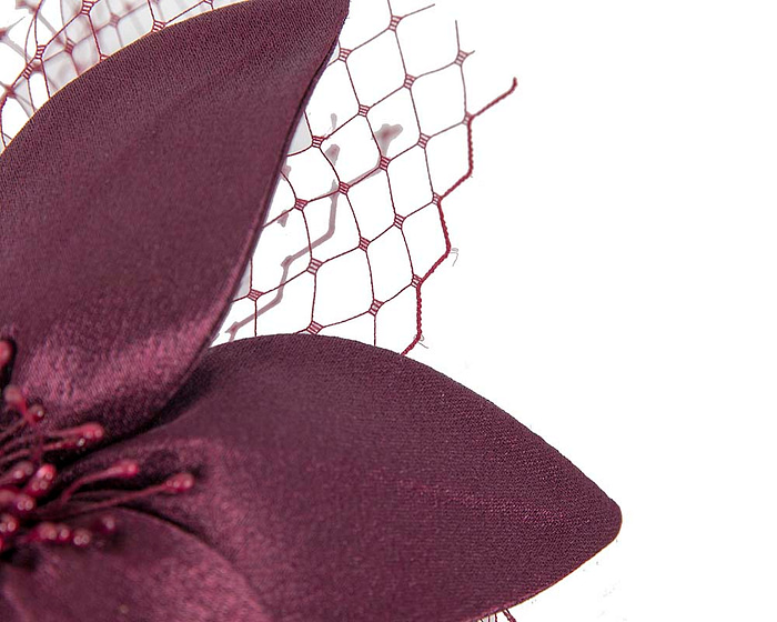 Custom made burgundy special occasion cocktail hat - Hats From OZ