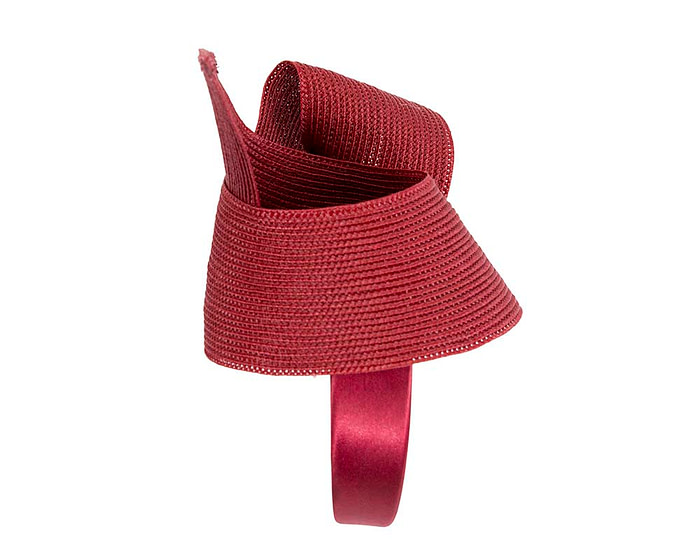 Modern burgundy fascinator by Max Alexander - Hats From OZ