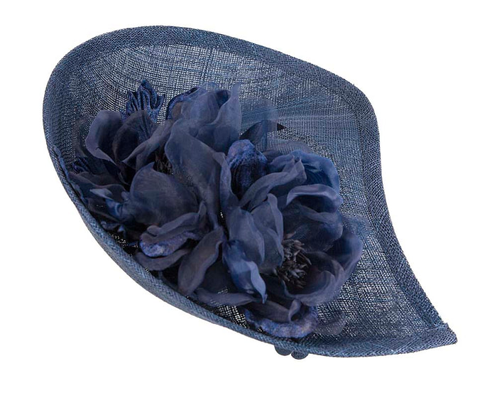 Large navy flower fascinator by Max Alexander - Hats From OZ