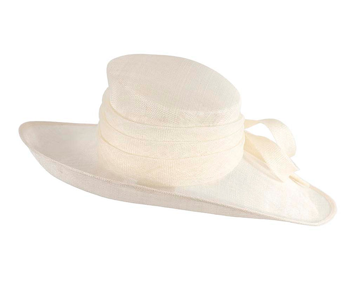 Wide brim cream ladies fashion sinamay hat - Hats From OZ