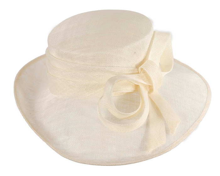 Wide brim cream ladies fashion sinamay hat - Hats From OZ