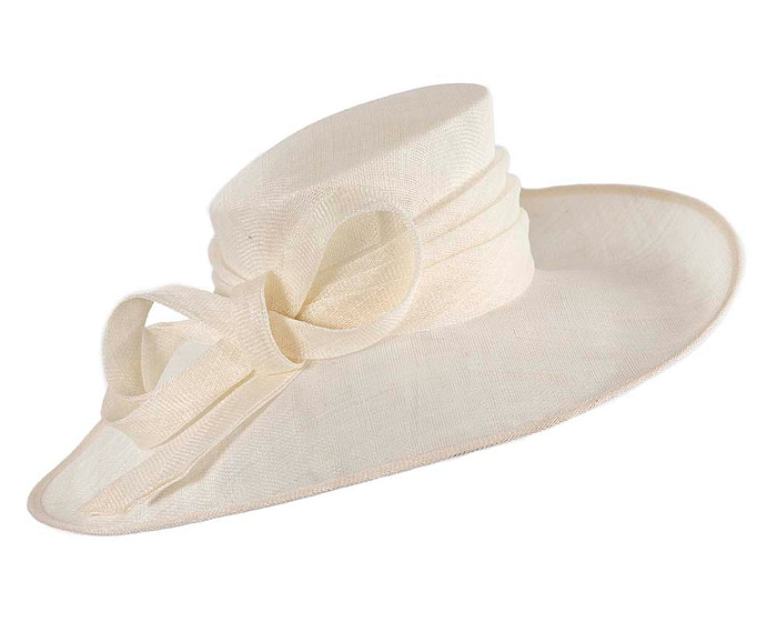 Wide brim cream ladies fashion sinamay hat - Hats From OZ