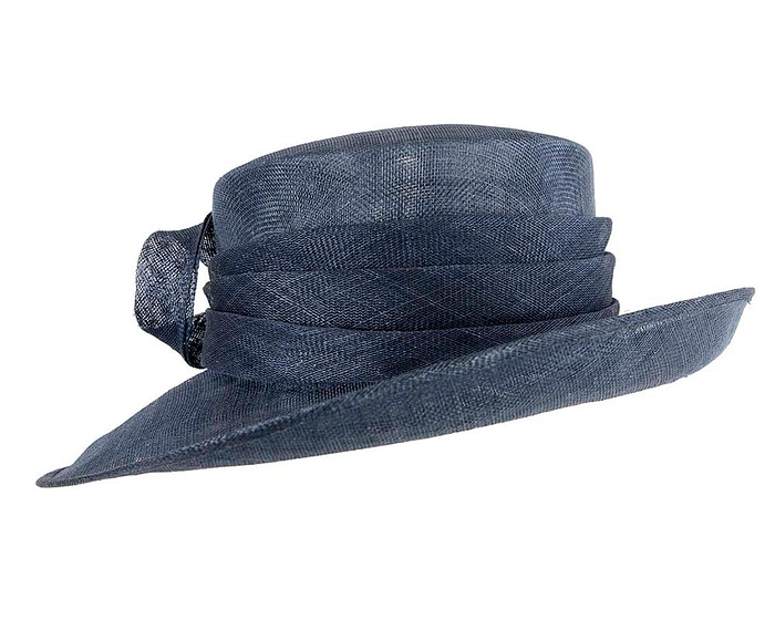 Wide brim navy ladies fashion sinamay hat - Hats From OZ