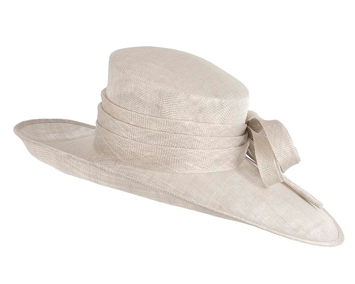 Wide brim silver ladies fashion sinamay hat - Hats From OZ