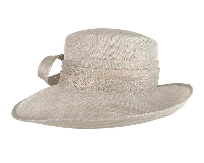 Wide brim silver ladies fashion sinamay hat - Hats From OZ